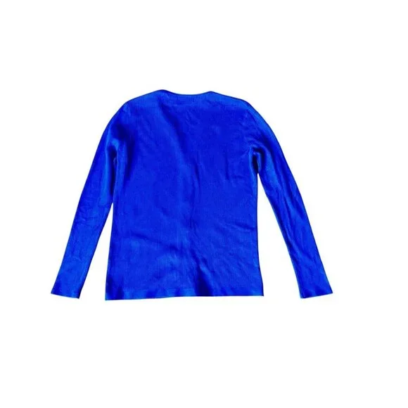 Calvin Klein Women's Royal Blue Full Zip Long Sleeve Top - Picture 5 of 9